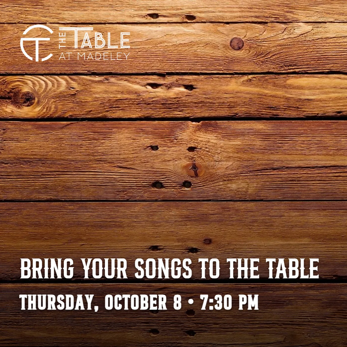 Bring Your Songs to The Table (Upclose & Personal)