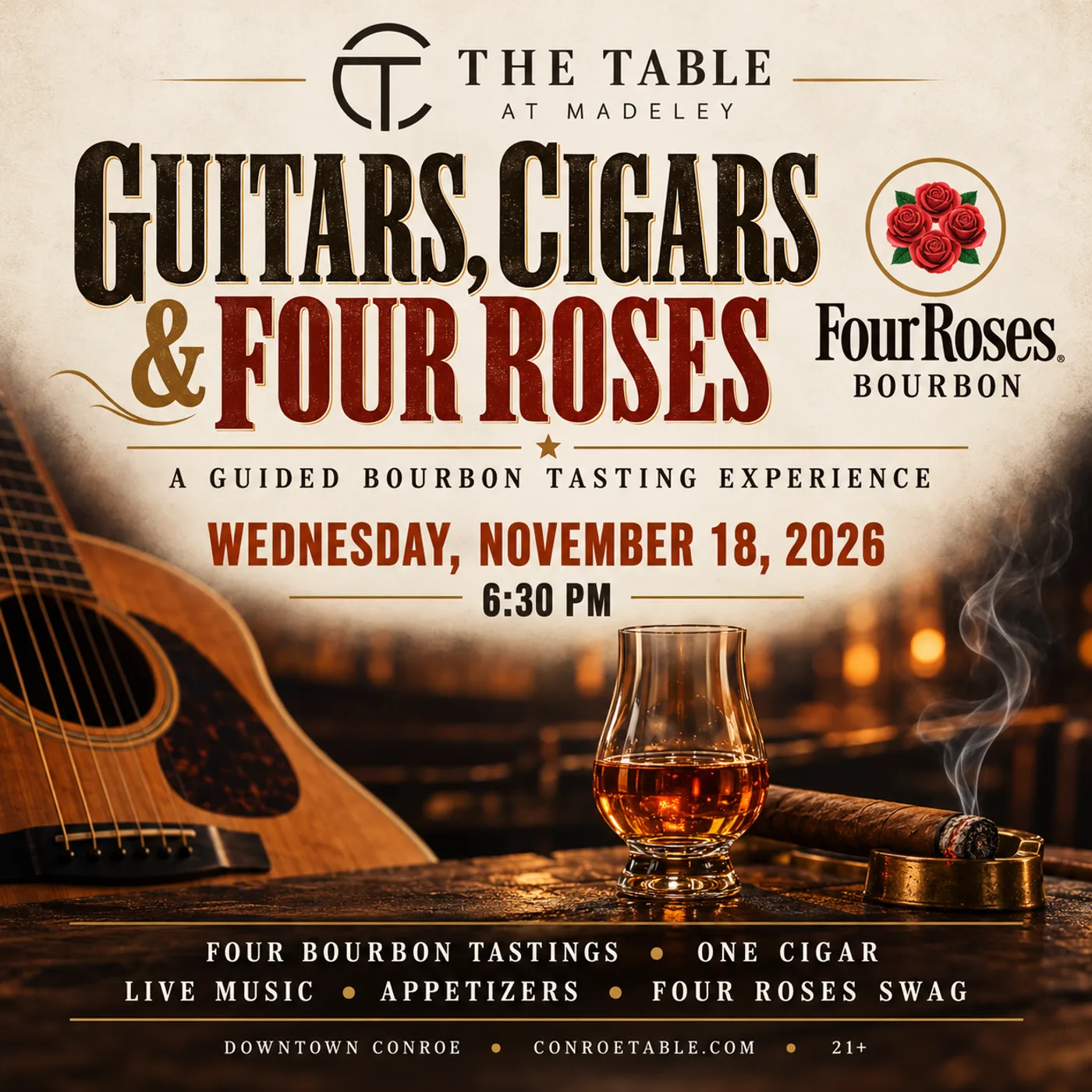 Guitars, Cigars & Four Roses